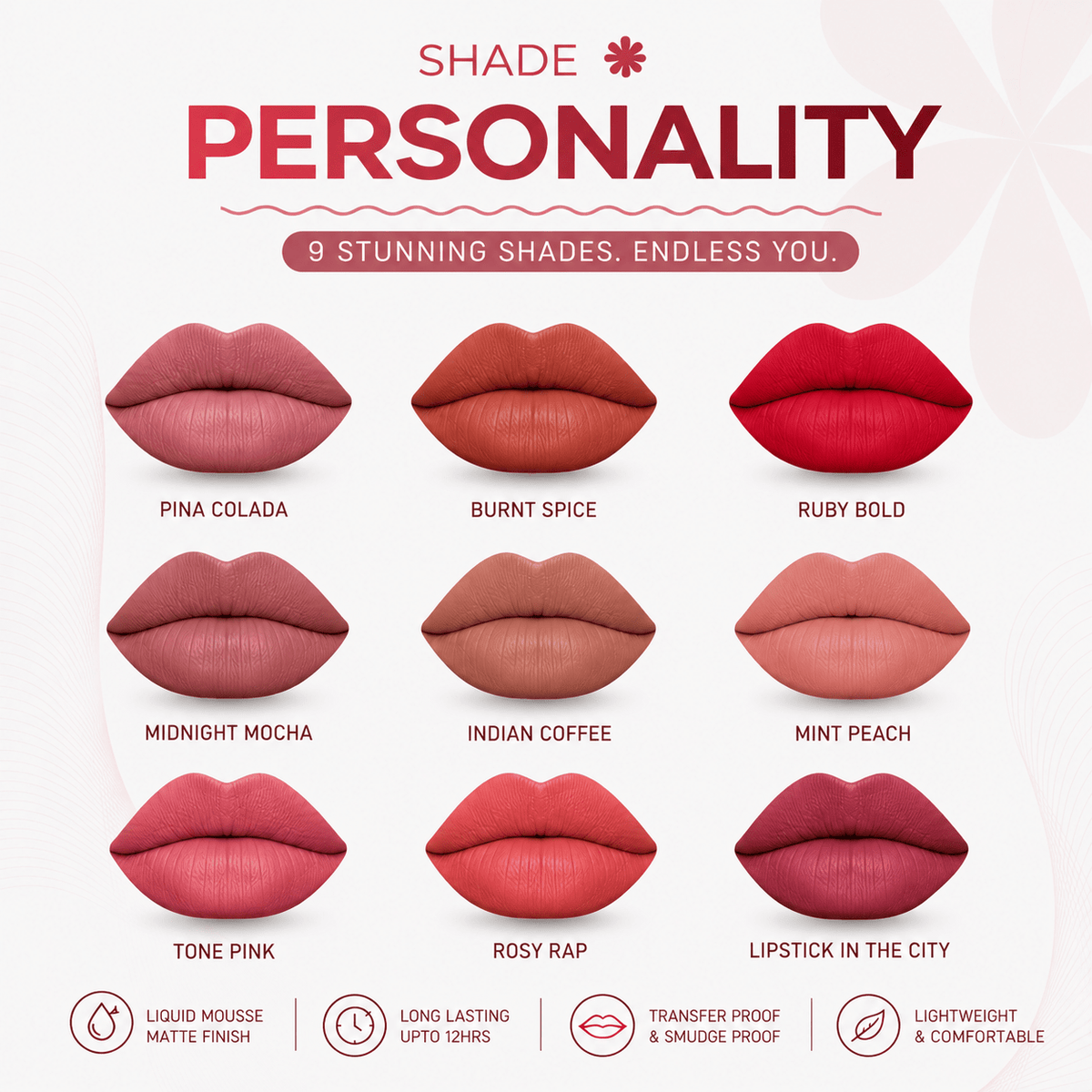LipLap - Liquid Matte Lipstick (Set of 9 Colors) - GREFI STUDIOS